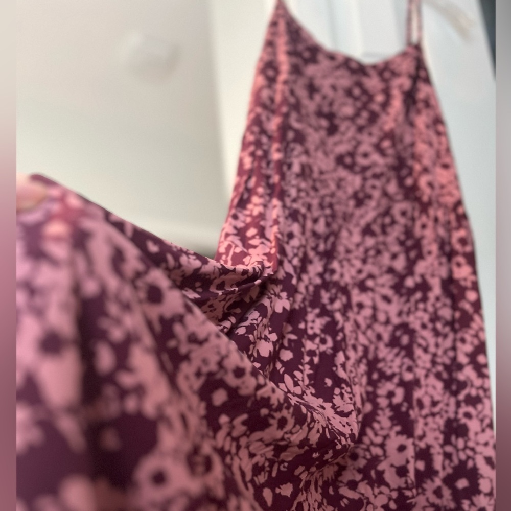 Old fable medium maxi red maroon floral maxi dress